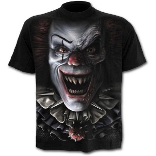 T-shirt homme noir  cirque de la terreur avec clown