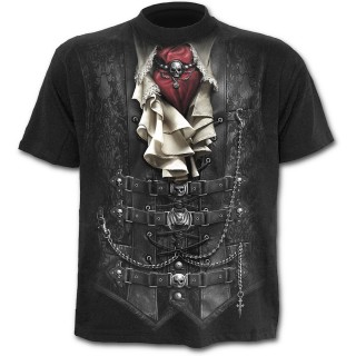 T-shirt homme noir  costume de vampire imprim