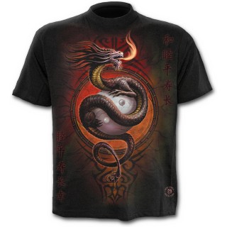 T-shirt homme noir  Dragon gardien du Yin et du Yang