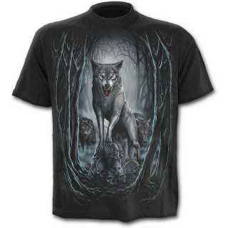 T-shirt homme noir  loups mangeurs d'humains