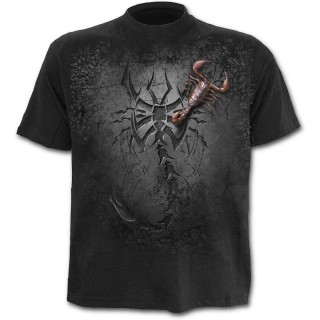 T-shirt homme noir  scorpion sur fossil