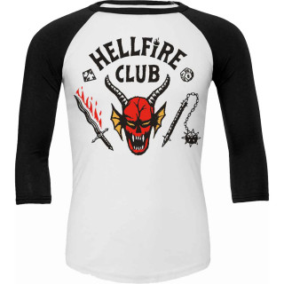 T-shirt homme raglan STRANGER THINGS 4 - HELLFIRE CLUB CREST (Licence officielle)