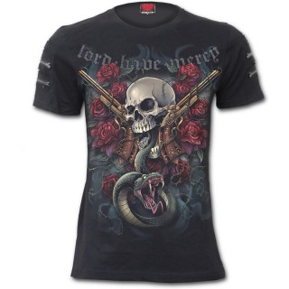 T-shirt homme style tattoo "LORD HAVE MERCY"  manches courtes zippes