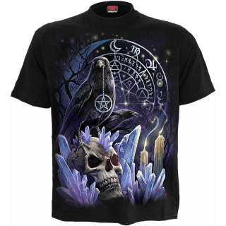 T-shirt homme "WITCHCRAFT"  corbeau, crane et cristaux