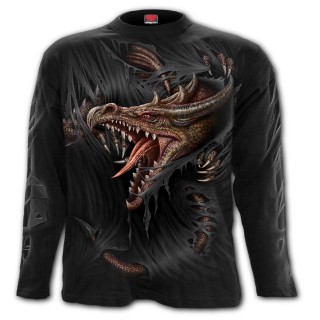 T-shirt manches longues homme  dragon dchirant le vtement