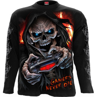 T-shirt manches longues homme "GAMERS NEVER DIE THEY RESPAWN"