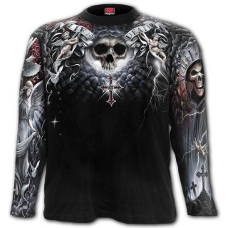 T-shirt manches longues homme "Life and death cross"