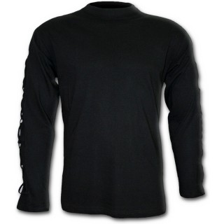 T-shirt rock homme  manches longues dcores de tresses