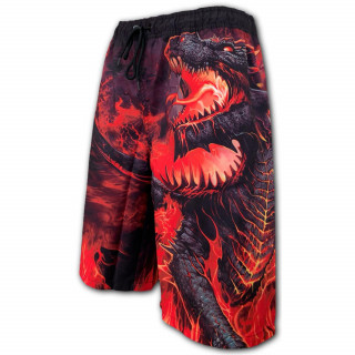 Short de bain homme gothique  dragon crachant des flammes