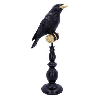 Figurine corbeau sur son perchoir (36 cm)