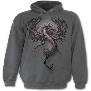 Sweat capuche gothique gris pour enfant  Dragon effet 3D
