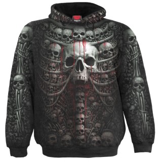 Sweat capuche homme  cage thoracique style catacombes