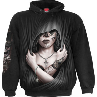 Sweat capuche homme gothique "DEAD LOVE"  femme Calavera