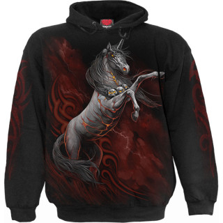 Sweat capuche homme gothique  Licorne infernale