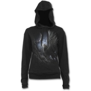 Sweat-shirt gothique femme avec loup  ailes d'anges
