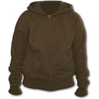 Sweat-shirt gothique femme marron  capuche style "METAL STREETWEAR"