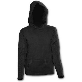 Sweat-shirt gothique femme noir  resille et capuche