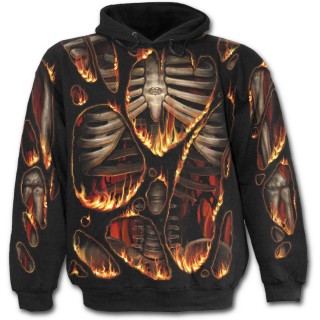 Sweat-shirt gothique homme  effet combustion spontane