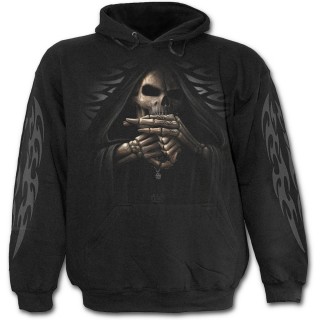 Sweat-shirt gothique homme avec la Mort faisant un fuck