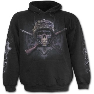 Sweat-shirt gothique homme avec squelette militaire