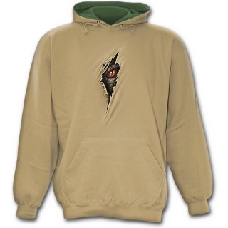 Sweat-shirt gothique homme beige "Librez le dragon qui sommeil en vous"