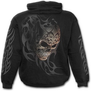 Sweat-shirt gothique homme  crane tribal tatou