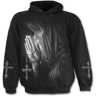 Sweat-shirt gothique homme  femme priant avec une croix  crane
