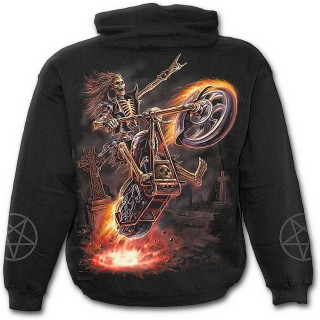 Sweat-shirt gothique homme "Hell Rider" avec pentagrammes