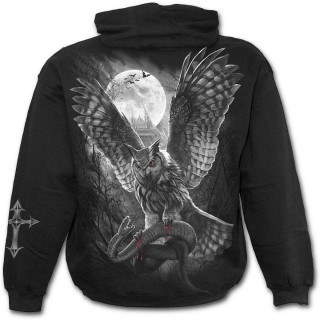 Sweat-shirt gothique homme  hibou rodeur chassant un serpent