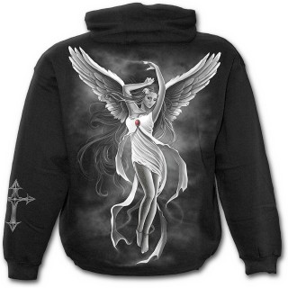 Sweat-shirt gothique homme noir avec ange en vol