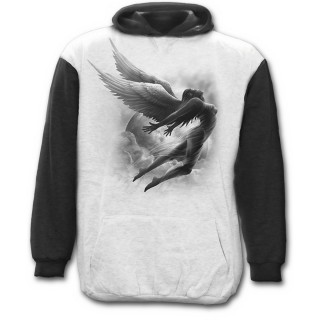 Sweat-shirt gothique homme noir et blanc avec ange en vol