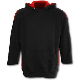 Sweat-shirt gothique homme noir et rouge  capuche style "METAL STREETWEAR"