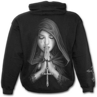 Sweat-shirt gothique homme  zip  femme en prire et croix