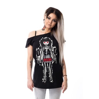 T-shirt femme Dead Inside Off Shoulder - Cupcake Cult