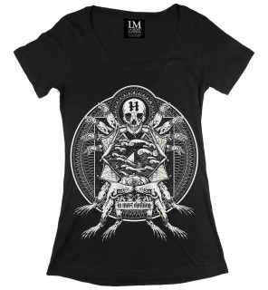 T-shirt femme gothique Poisoned Frog (BW/B) - LA Mort Clothing