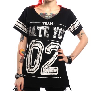 T-shirt femme punk-rock Team "Hate you" - Heartless
