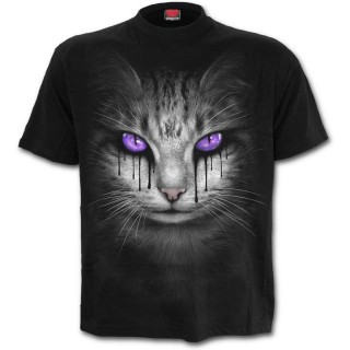 T-shirt homme gothique avec chat coulant de larmes