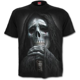 T-shirt homme gothique avec la Mort regardant son sablier