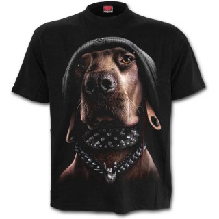T-shirt unisexe  chien au style punk-rock