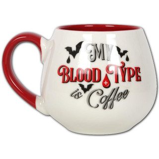 Tasse MY BLOOD TYPE IS COFFEE (mon groupe sanguin est café)