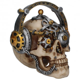 Tte de mort dco steampunk  casque musique (14,5cm)