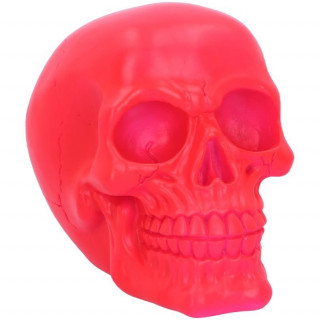 Tte de mort psychdlique rose fluo (15.5cm) - Nemesis Now