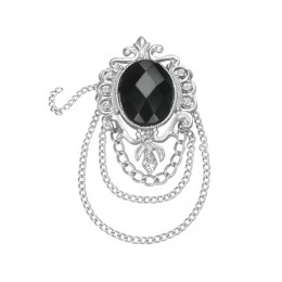 Broche gothique avec onyx ovale noire