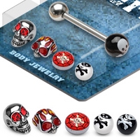 Pack piercing langue t�te de mort