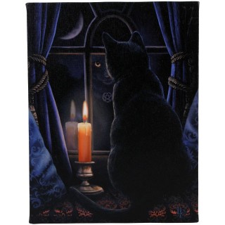 Toile canevas Chat "Le gardien de minuit" - Lisa Parker (19x25cm)