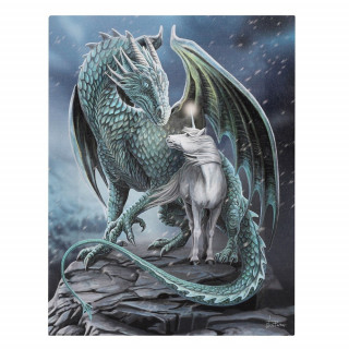 Toile canevas  Dragon bleu et Licorne - Lisa Parker (19x25cm)