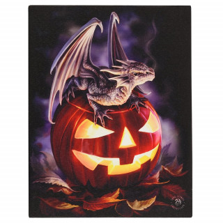 Toile canevas  Dragon et Citrouille d'halloween - Anne Stokes (19x25cm)