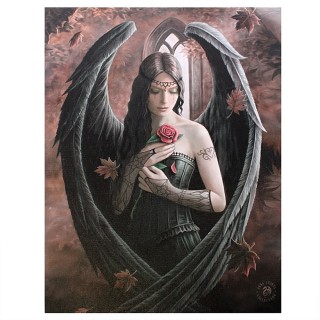 Toile canevas  femme ange gothique "Angel Rose" - Anne Stokes (19x25cm)