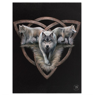 Toile canevas  Triquetra et trio de Loups - Anne Stokes (19x25cm)