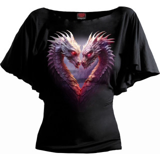 Top femme manche kimono  Coeur de Dragons